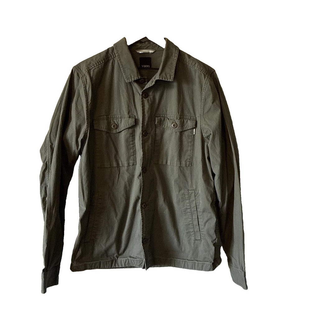 Vuori Ripstop Rise Shirt Jacket Mens Large Green Long Sleeve Button V515